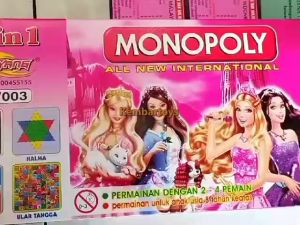 Monopoli Besar 5 in 1 Karakter Random (Ludo Halma Ular Tangga Catur Monopoli)