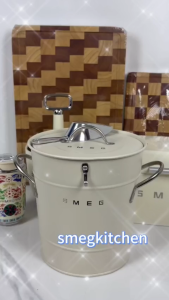 SMEG Ice Bucket Ice Cube Barrel Beer Champagne Wine Chiller Bottle Cooler Metal material 3.6L With lid&spatula冰桶
