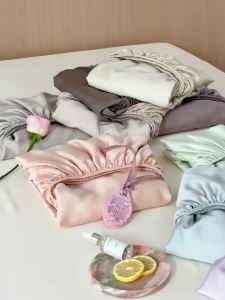 4pcs Solid White Sheet SetSilky Smooth Lyocell Fiber Flat/Top Sheet+Fitted Sheet +PillowcaseSilky Bed Linens For 1.5m Bed