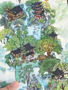 Super Large Ancient Style Landscape Stickers