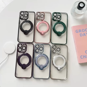 Akomo Case For Xiaomi 14T 13T Pro Redmi Note 13 Pro Plus Poco F6 F5 X6 5G M6 Pro 5G 4G Clear & Glitter Magsafe Kick Stand 360 Ring Magnetic Premium Cover Mewah Softcase Unik Lens Glass Protection Luxury Casing Viral 13Pro Note13