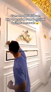 12M List Plat Strip Mirror Gold / Stainless SS201 Steel Flat Decorative Lines / 3D Berperekat Cermin 10K Mirror Strip Wall Sticker / Stiker Dekorasi Lantai Keramik/Interior/Dekorasi