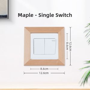 Modern Minimalist Luxury Real Wood Creative Switch Decoration Wall Stickers Cover up Protecting Sleeve for Living Room