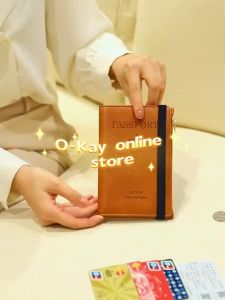 O-KAY Multifunction Passport Holder RFID Fashionable Passport Cover Frosted PU Travel Bag Wallet Ticket Holder Document Organizer Card Case with Zipper for Men & Women