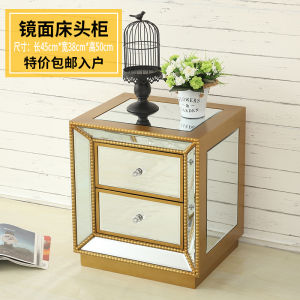 ยุโรปหรูหรากระจกห้องนอน Nightstand ห้องนั่งเล่นโซฟาตู้โรงแรมโฮมสเตย์ Designer เฟอร์นิเจอร์สไตล์ Minimalist