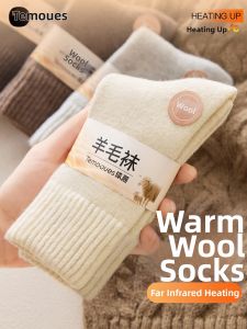 Warm Heating Wool Socks for Women Mid-Calf