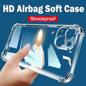 CrashStar เคสซิลิโคนใส HD แบบนิ่มกันกระแทกสำหรับ iPhone 16 15 14 13 12 11 Pro Max Mini XS XR X 8 7 6S Plus + SE 2020เคสโทรศัพท์แบบใสฝาโทรศัพท์ราคาถูกที่เรียบง่ายพร้อมเลนส์คลุมทั้งหมดป้องกันกล้อง