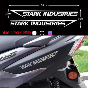 2Pcs Stark Industries Sticker Iron Man Racing Motorcycle Body Bumper Vinyl Waterproof Decal
