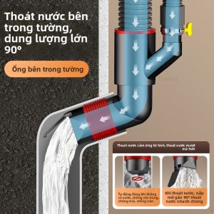 MONLEYTA | Ống Thoát Nước Tường 45 Độ Nắp Đậy Kín 3 Chiều Chống Trào Ngược