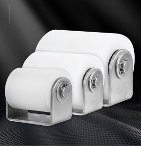 Nylon Pulley Sliding Door Upper Wheel Slide Gate Guide Roller with Stainless Steel Bracket  Sliding Rolling Gates Guider Heavy Duty Ball Bearing Side Nylon Roller with Bracket Assembly