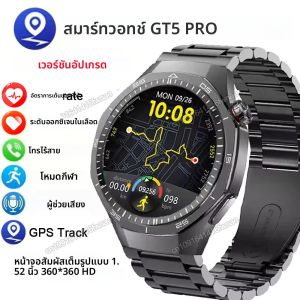 นาฬิกาอัจฉริยะ GT5 Pro สำหรับผู้ชาย หน้าจอ AMOLED HD รองรับการโทรผ่านบลูทูธ ระบบติดตาม GPS รองรับ NFC วัดอัตราการเต้นของหัวใจ วัดออกซิเจนในเลือด นาฬิกาอัจฉริยะสำหรับเล่นกีฬา รุ่น Watch 5 Pro