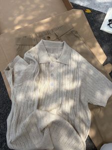 LIUBU | Áo Polo Knit Phong Cách Retro Cổ Điển Tàu Ngắn