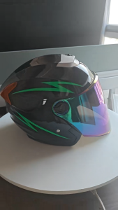 Dual Lens 3/4 Motorcycle Helmet Universal Size 55-61cm for Men Women All Weather Lightweight Durable Protection