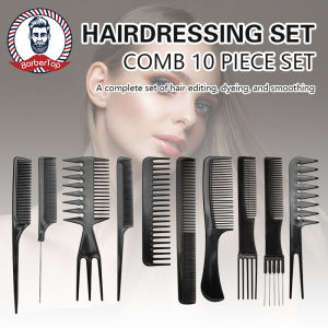 10 Pcs Hair Care Comb Set Anti Static Coarse Fine Toothed Tail Teasing Waves Pick Combs Hair styles Salon Haircut