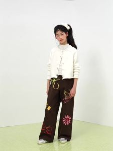 LOVESASAKIDS | Graffiti Printed Cotton Spring Garden Loose Wide Leg Pants