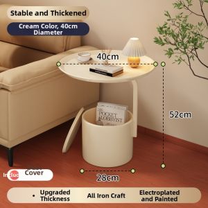 YYBAIO | Movable Cream Style Side Table Small Round