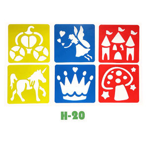 6PCS/Set Hollow Out Drawing Template Multiple Colors Plastic Painting Stencils Rulers Cartoon Animal Artclass Props Gift ZYF