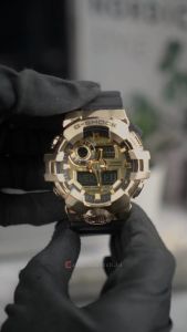 Jam Tangan Pria Casio G-Shock G-Steel GM-700G-9A Gold Metalic Dial Black Rubber Band
