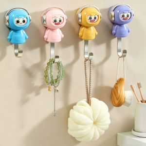 3D Doll Design Self-Adhesive Telescopic Hook Heavy-Duty Hanger Used For Keys Towel Bags And Non Perforated Home Decoration