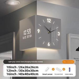 ARTPIONEER | Modern Minimalist Digital Display Double-Sided Corner Wall Clock