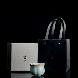 Teachers Day Gift High Sunflower Ceramic Tea Cup Ladys Handheld Cup Chinese Style Porcelain Tea Set from Taiwan Handmade Ice Crack Glaze