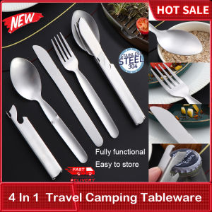 4pcs-set Stainless Steel Folding Spoon Portable Tableware Soup Spoon Ice Cream Dessert Spoon