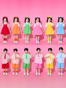 Quần Short Vai Màu Đỏ Phong Cách HongKong Cổ Điển Cho Bé Gái Quần Áo Biểu Diễn Đội Cổ Vũ Cho Học Sinh Tiểu Học Quần Áo Lớp