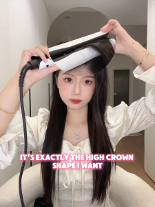 Akiracosme Volumizing Hair Iron Curved Plate Curling Iron For Lift Roots 70M Negative Ions Care 8s Fast Heating Diamond Crystal Glaze Coating Anti Frizz 9 Gear Temperature Setting