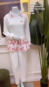 Nagita Set Wanita Remaja dan Dewasa Cringkle Airflow ALL Size LD 115cm Motif Bunga oneset Viral Semua Musim