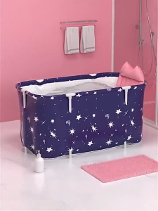 Portable Bathtub Foldable Soaking Bathing Tub for Adults Thickening with Thermal Foam to Keep Temperature