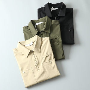 Mountain Functional Workwear Moisture Wicking Summer Men Loose Outdoor Casual Half Zipper Quick-Drying T-shirt