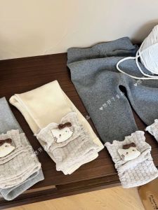 Girls Elastic Cat Footmouth Long Pants High Waist Straight Leg Cotton Comfortable Versatile Autumn Winter New Arrival