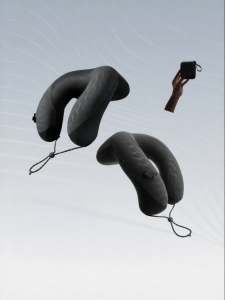 Beneunder | Portable Inflatable U-Shaped Neck Pillow Banana Leaf Press Air Travel Pillow High Speed Railway Aircraft Companion Cushion