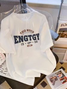 Áo Thun Cotton 100% Dáng Rộng Tay Ngắn Phong Cách Mỹ Cổ Tròn in Họa Tiết Mùa Hè Thời Trang Đa Năng Cho Nam