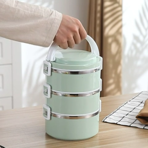Stackable Bento Lunch Box Insulated Food Keeper Stainless Steel Baunan Portable Meal Container With Bag Tableware Para sa School Travel Office