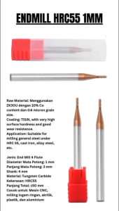 Endmill Diameter 1mm HRC55 Carbide 4F D1 End mill 1 mm