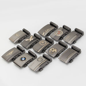 Alloy Automatic Buckle Mens Belt Set Black Face 3.5 Inch Wide Car Logo Belt for Business Casual Wear Youth to Elderly