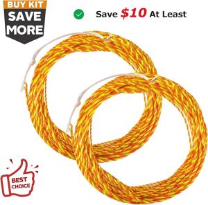 Goture Tenkara Line 2PCS Tapered Floating Fly Line with Tippet Ring Orange Mixed Color 12ft/3.6m Furled Braided Polyester