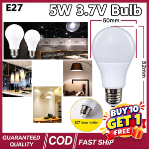 🔥Buy 10 Get 1 Free🔥 Manila Shipping Aitemay 10pcs DC 3.7V Low Voltage LED Energy Saving Bulb E27 5W High Brightness Spherical Lamp Non‑Flicker Home Indoor Lighting