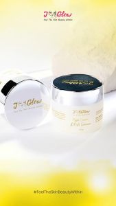 Jglow skincare Night Cream DNA Salmon Krim membantu mengatasi flek hitam pada wajah berat 125 gr