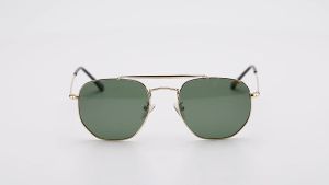 แว่นตากันแดดนักบินย้อนยุคสำหรับผู้ชายเฉดสีกลมกรอบโลหะ สีเทียม