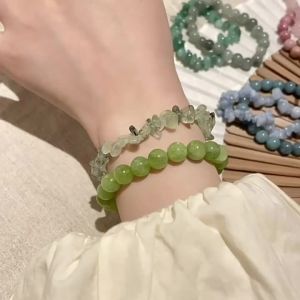 Vòng Tay Nữ Vintage Trung Quốc Đá Xanh