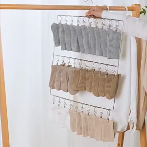 KAWA Windbreak Sock drying rack Stainless Steel Drying Rack 10/20/30 Clips Socks Racks