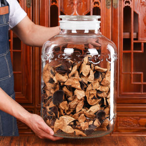 Commercial Large Size Sealed Storage Jar Chinse Tangerine Peel Transparent Glass Bottle with Lid Medicine Display Kitchen Storage Canister