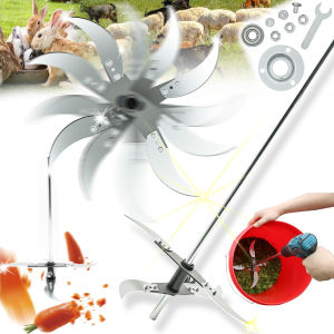 Drill Grass Cutting Blade Set Stainless Steel Multifunctional Cutter for Hay Feed Crushing Farm Gardening Tool Attachment