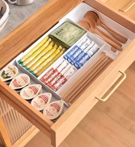 DXL Drawer Storage Box for Home Kitchen Retractable Cutlery Chopsticks Divider Box Multi-function Partition Organizer Box