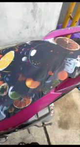 Sarung Jok Motor Anti Air & Cover Jok Anti Cakar Kucing Motif Printing Fruit CV03 Ukuran Standar dan Jumbo