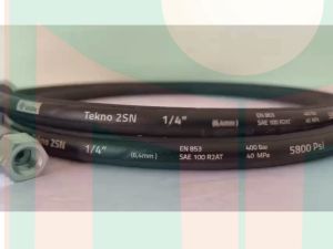 Ống thủy lực Vitillo 1/4 2SN 400Bar bấm 2 đầu thẳng ren tròn JIC số 4 L=2000mm/Hydraulic hose 2M 35MPa Straight f