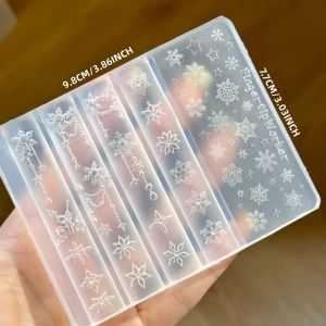 A Delicate Winter Snowflake Chain Star Plush Bow Three-Dimensional Nail Decoration Transparent Silicone Mold