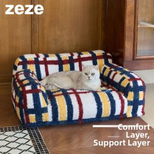 Retro Thick Warm Pet Bed for Cats and Dogs zeze